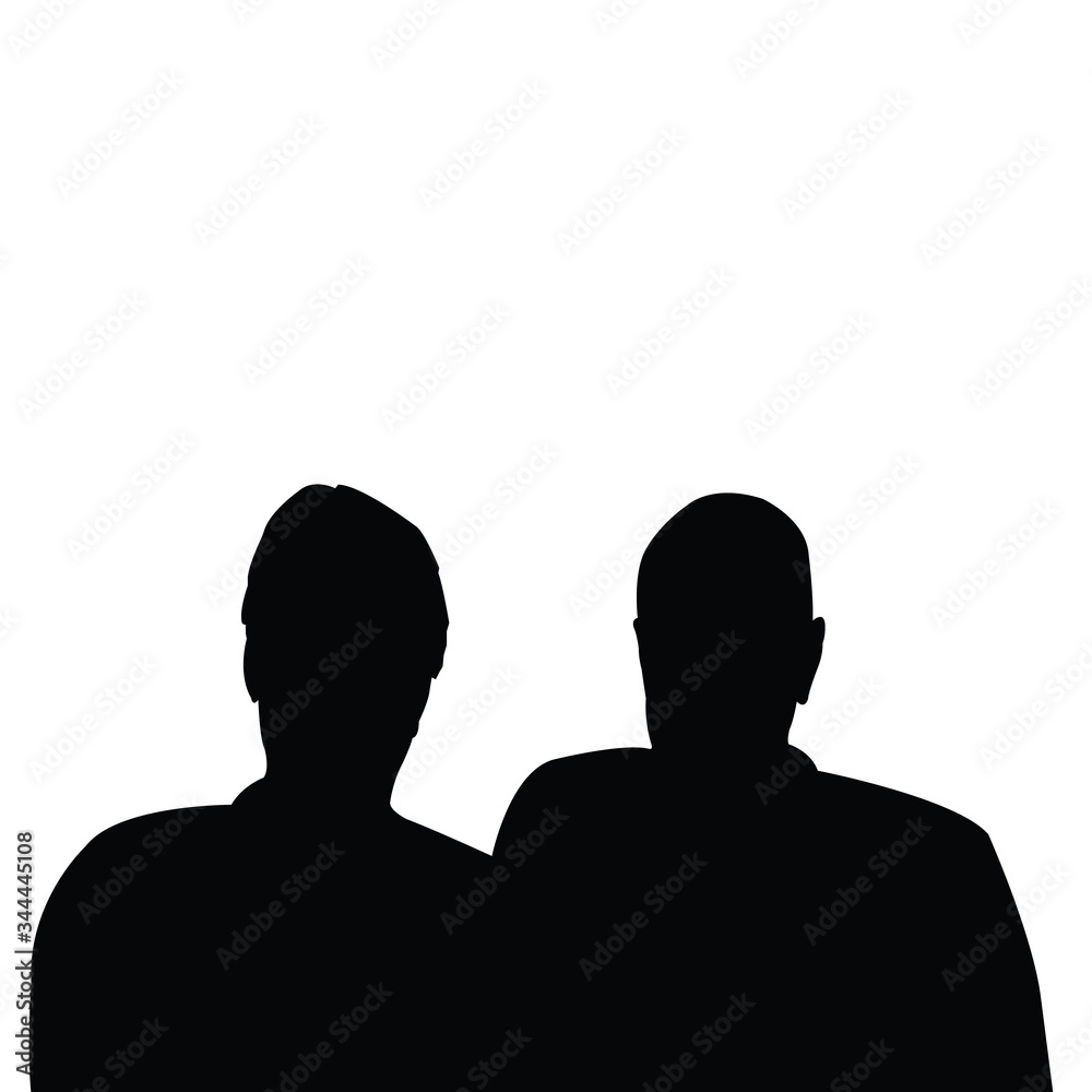two men head silhouette vector