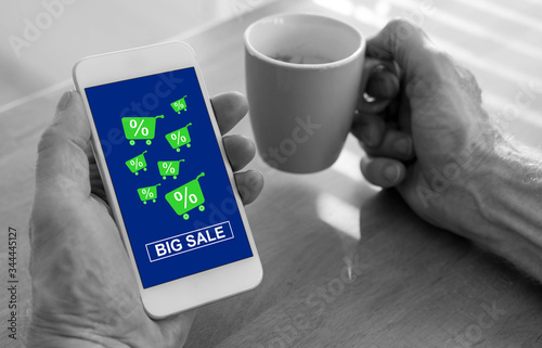 Big sale concept on a smartphone