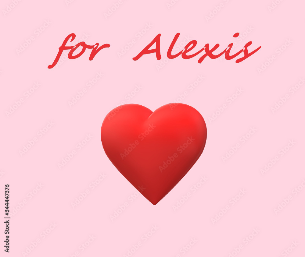 valentine card with name and red heart