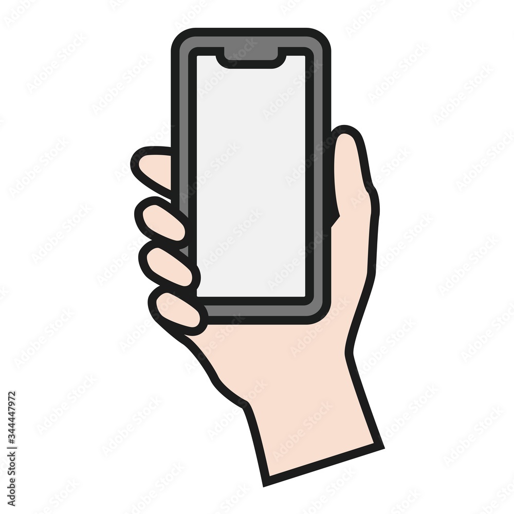 スマートフォンと手