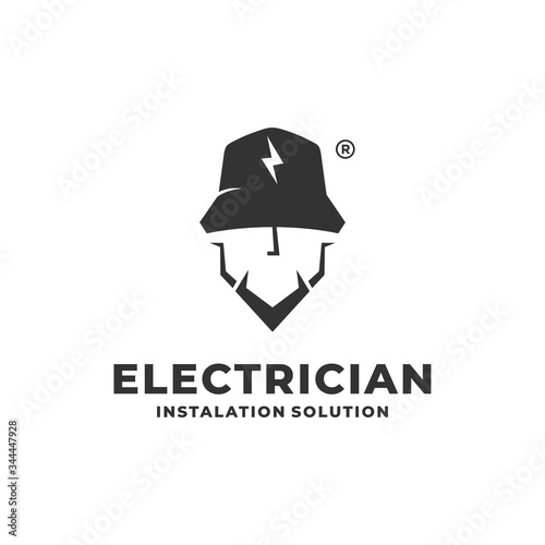 electrician logo concept. modern design. can use for installation service logo, technology, electric and etc. vector of creative logo ideas