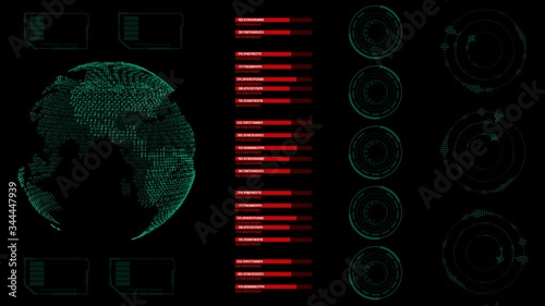 Futuristic user interface  HUD, Touch GUI Elements. Computer information display