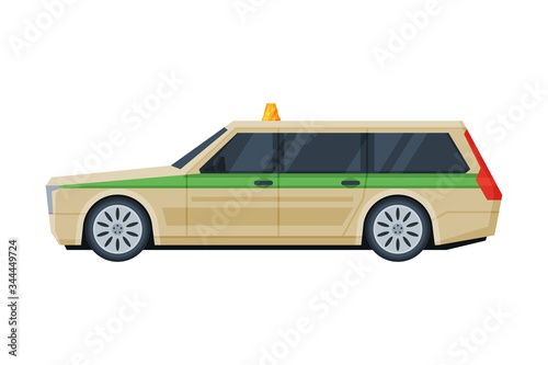 Bank Car, Banking, Currency and Valuables Transportation, Security Finance Service Vector Illustration