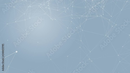 Abstract technology futuristic blue background plexus particle. White glow connection lines and dots. Business Concept. Medical, Science, Communications, Internet, Music, Game. 3d animation. 4K UHD