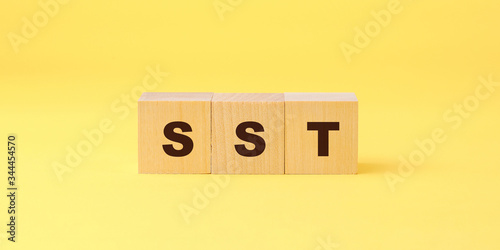 sst sales and service tax abbreviation word on wooden blocks business taxation concept photo
