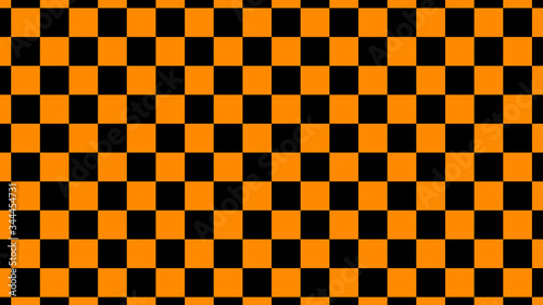 Orange & black checker board,New chess board abstract background