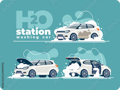 Very thorough washing of the car with foam at the washing station. Cleaning the vehicle cabin, washing the engine and car body. Transport is clean on all sides.