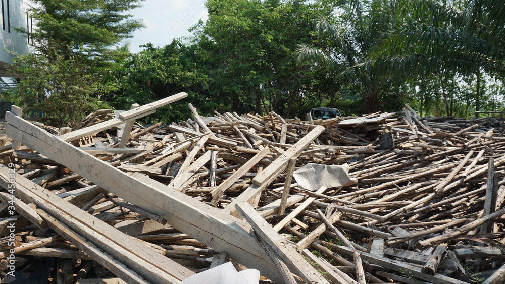 Scrap materials in the construction site Scrap materials in the construction site