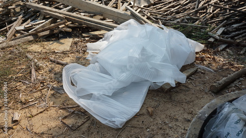 Scrap materials in the construction site