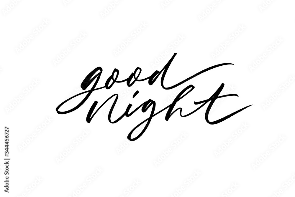Good night vector modern brush calligraphy. Ink illustration isolated on white background. Good night vector modern brush calligraphy. Ink illustration isolated on white background.