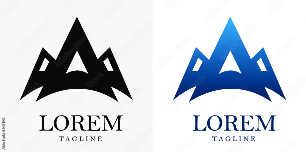 Real Estate Wih A letter logo concept for family residence Real Estate Wih A letter logo concept for family residence