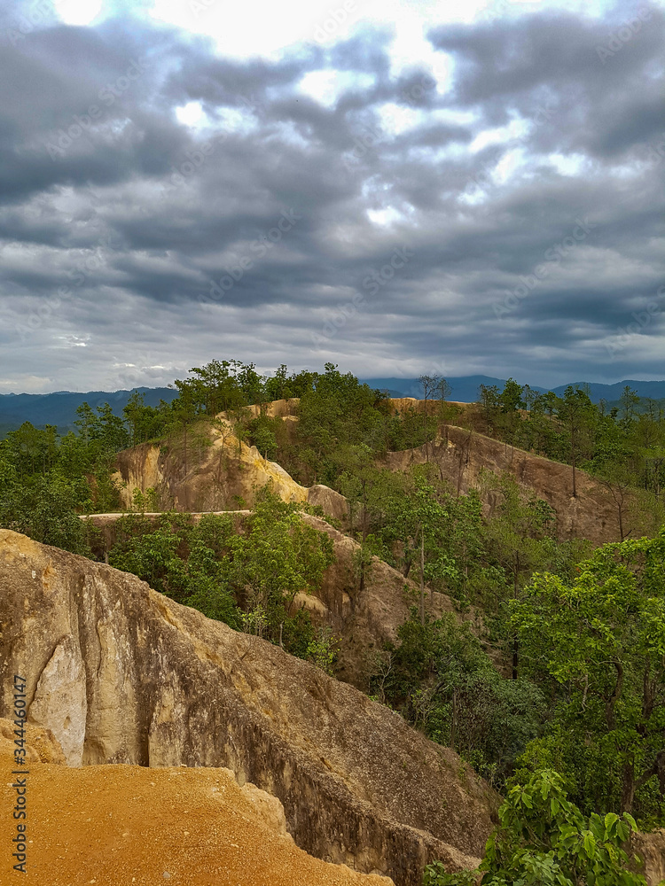Sandstone canyon pai thailand cloud carpet sky tree mountain hill trees forest light north chiang mai