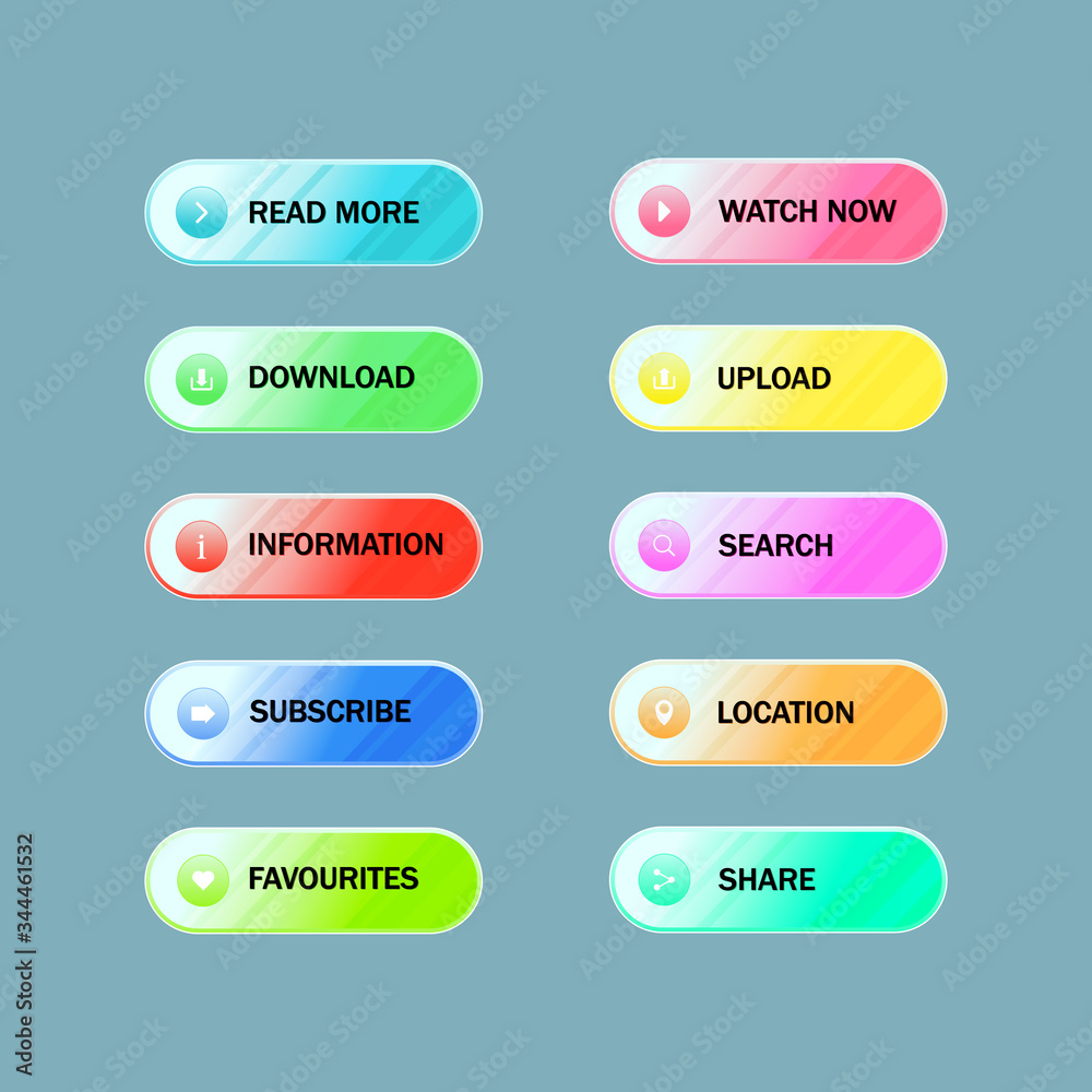 Set of colorful web button collection with flat design. Modern buttons for web site and ui. Set of colorful web button collection with flat design. Modern buttons for web site and ui.