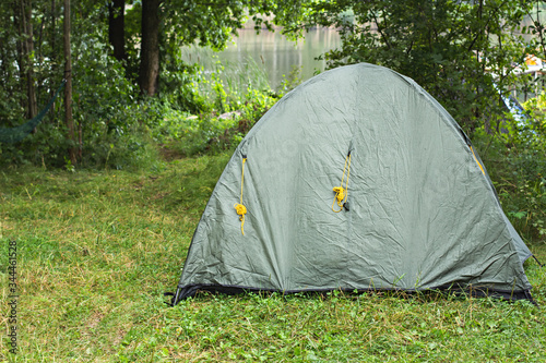 Glade with a tent, camping, summer vacation