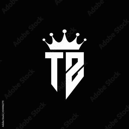 TZ logo monogram emblem style with crown shape design template photo