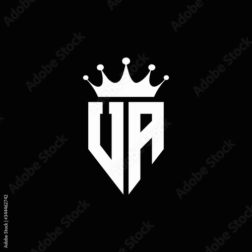 UA logo monogram emblem style with crown shape design template