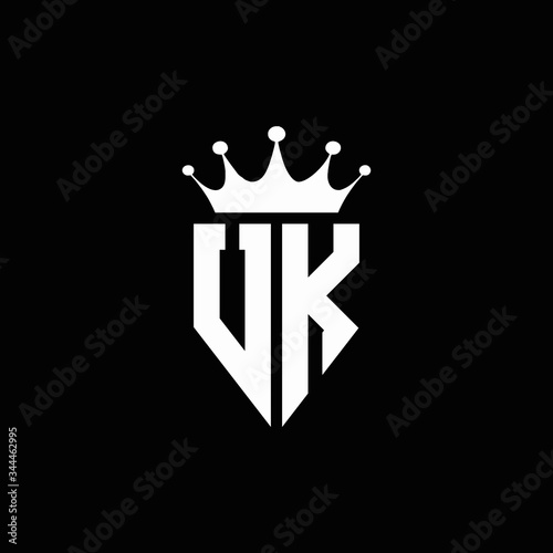 UK logo monogram emblem style with crown shape design template