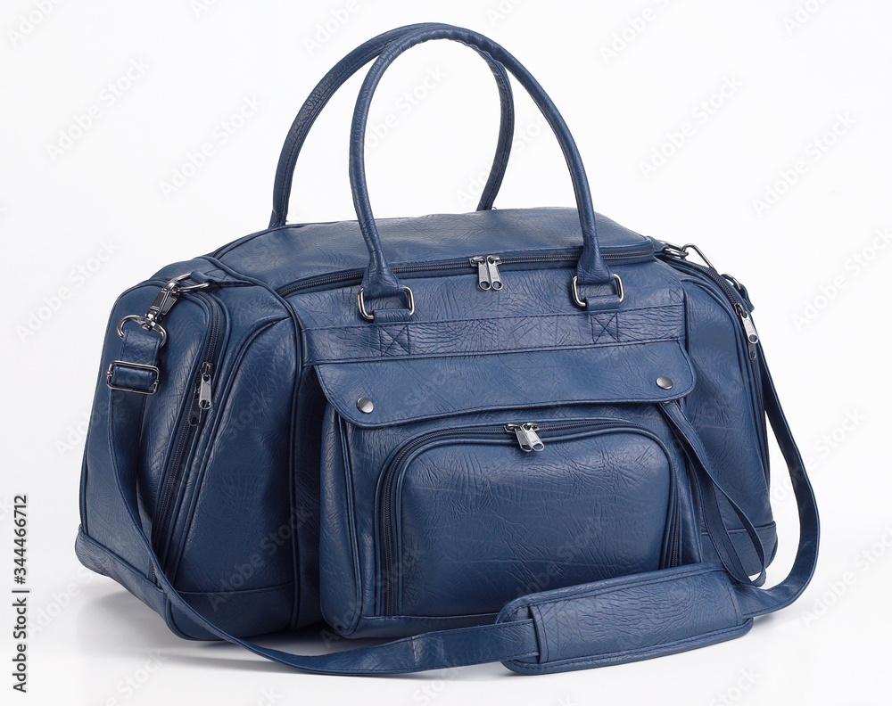 Leather blue travel bag Leather blue travel bag