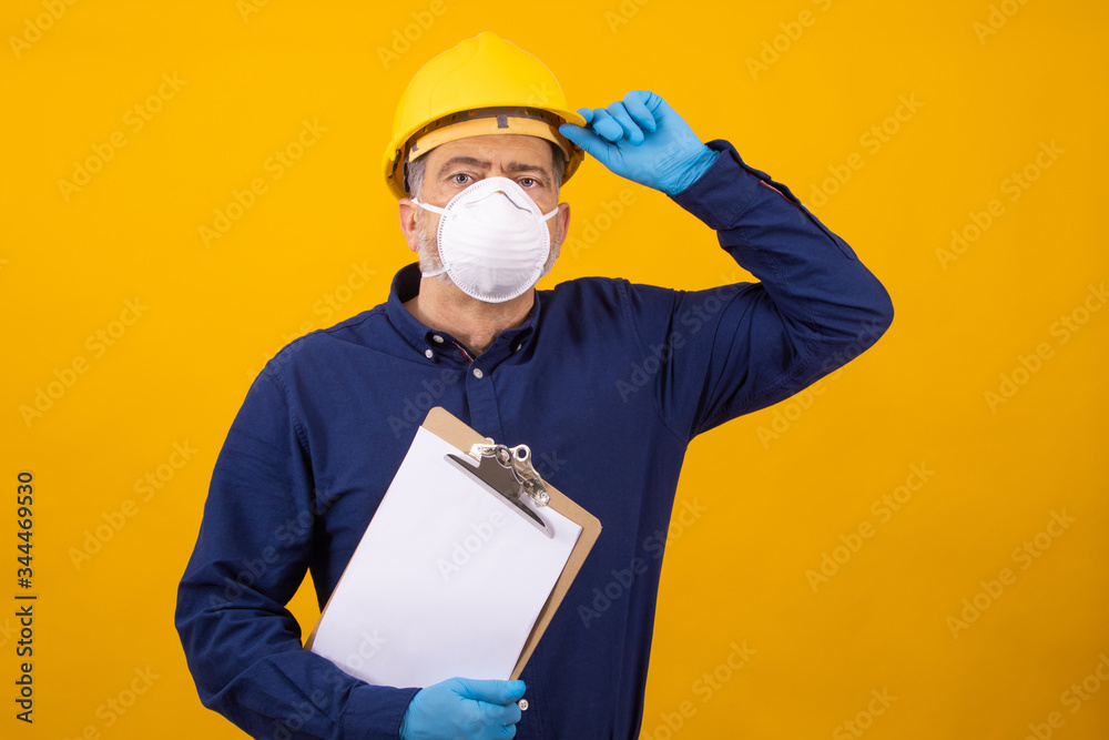worker or professional with gloves and mask protected against infections or viruses worker or professional with gloves and mask protected against infections or viruses