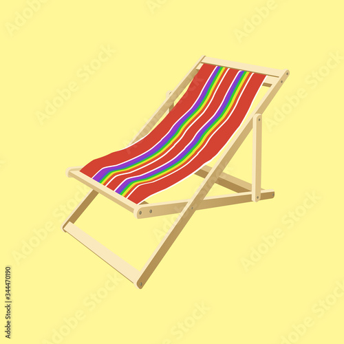 Beach Chair wooden colorful vector style EPS.