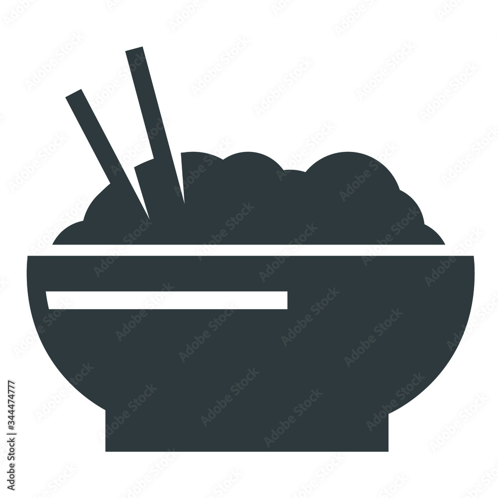 Fotografie rice black icon on white background