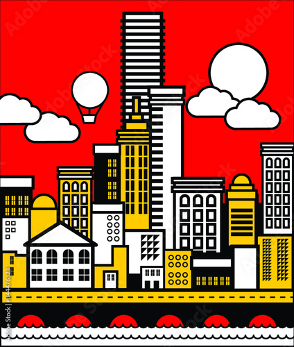 Vector city map with building.
