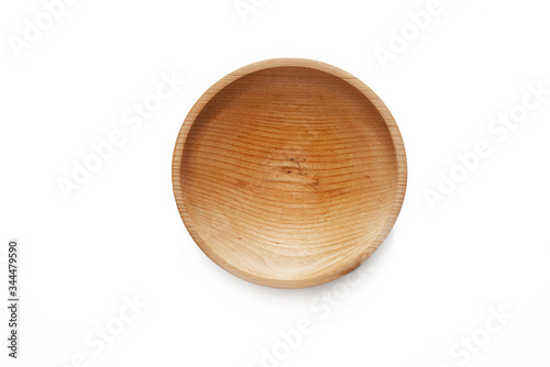 round wooden plate isolated