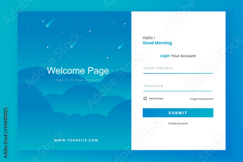 Login form landing page design template