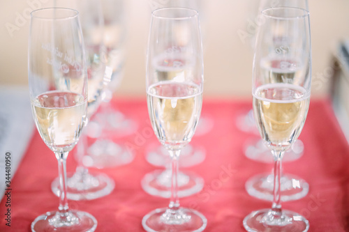 Closeup of champagne glasses