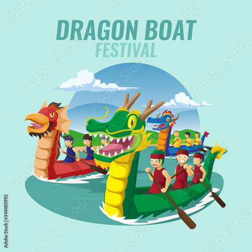 Dragon Boat Race Festival vector background