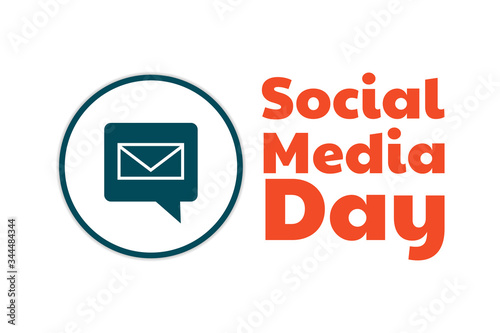 World Social Media Day. June 30. Holiday concept. Template for background, banner, card, poster with text inscription. Vector EPS10 illustration.