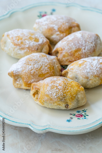 Traditional Acem Cookies with Powder / Powdered Sugar, Walnut Paste and Grated Orange.