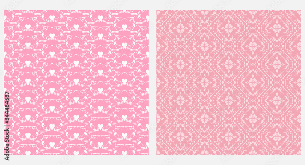 Abstract patterns Wallpaper background, texture, pink seamless pattern