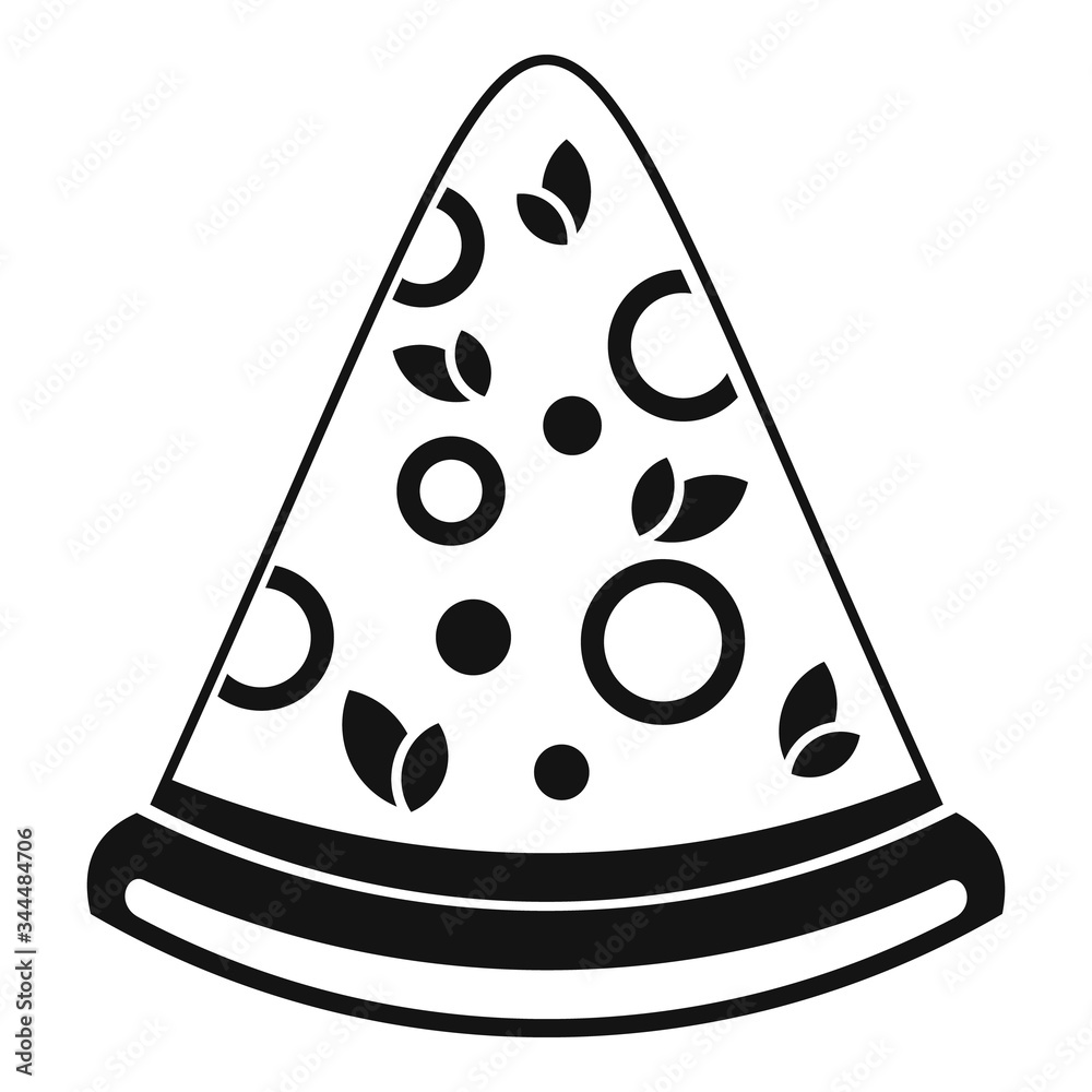 Home pizza slice icon. Simple illustration of home pizza slice vector icon for web design isolated on white background Home pizza slice icon. Simple illustration of home pizza slice vector icon for web design isolated on white background