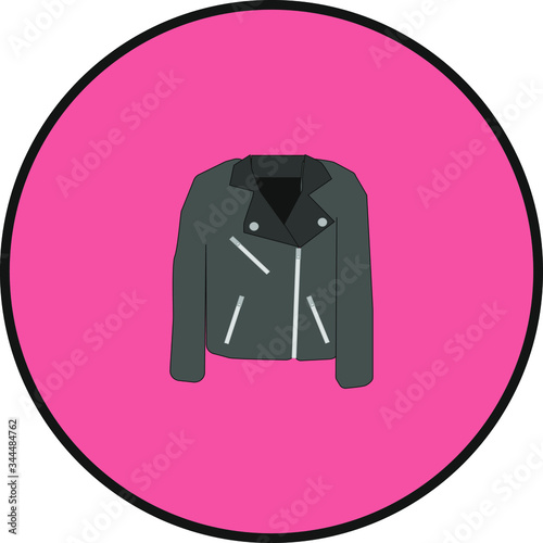 leather rocker jacket. illustration for web and mobile design.