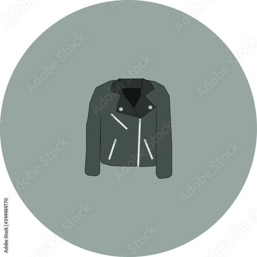 leather rocker jacket. illustration for web and mobile design.