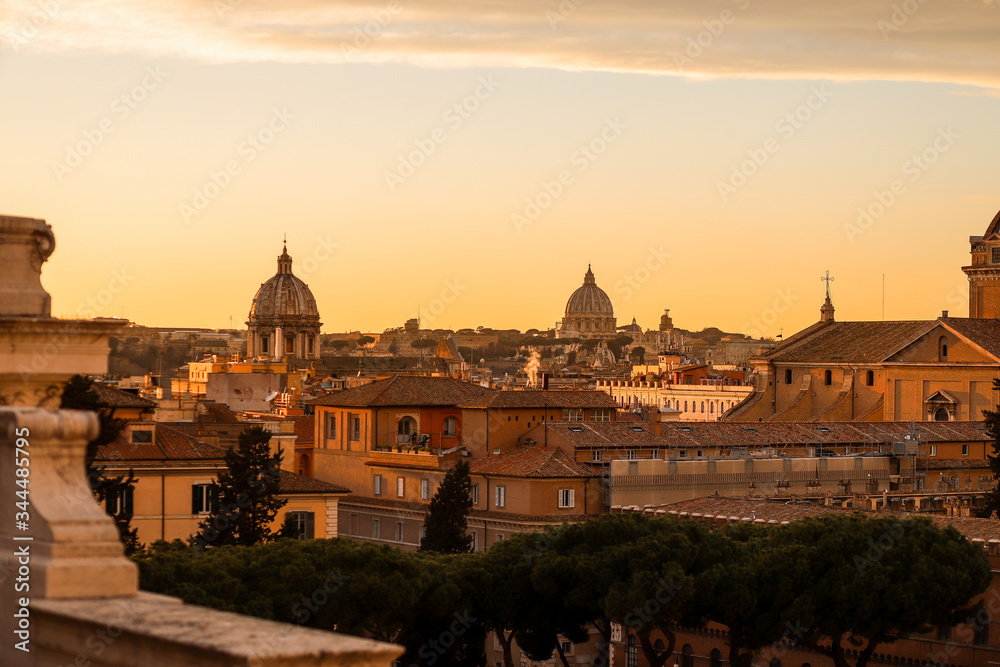 Venice square in Rome at sunset