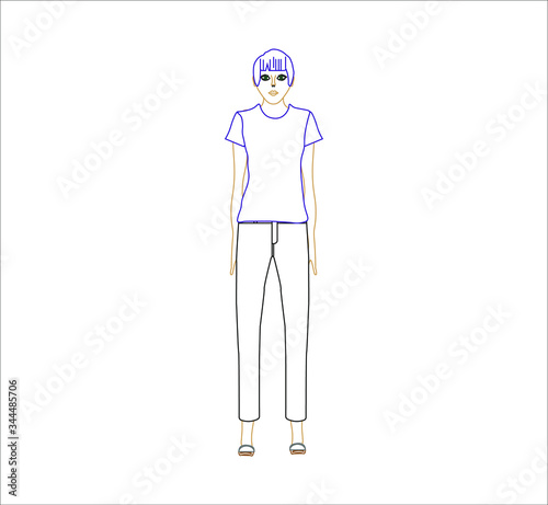 woman with feminist lock. illustration for web and mobile design.