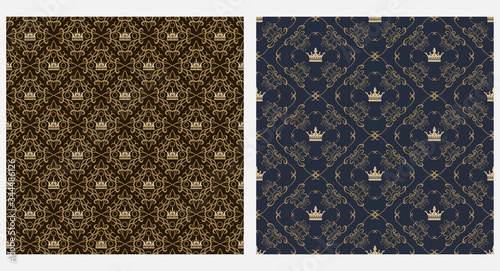 Royal patterns wallpaper background, texture, geometric seamless pattern