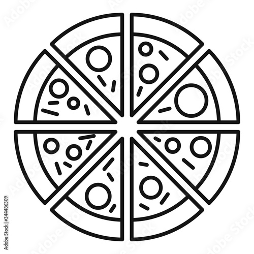 Fruit sausage pizza icon. Outline fruit sausage pizza vector icon for web design isolated on white background
