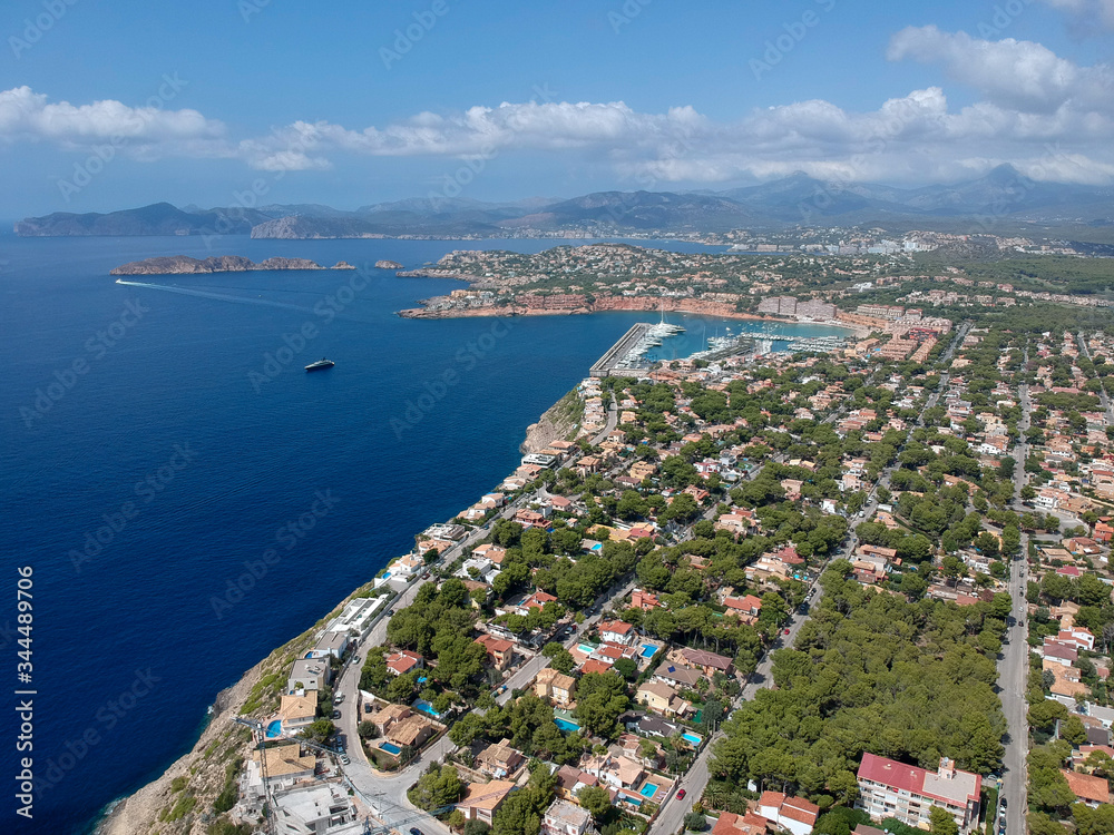 Drone photography of port adriano in mallorca.