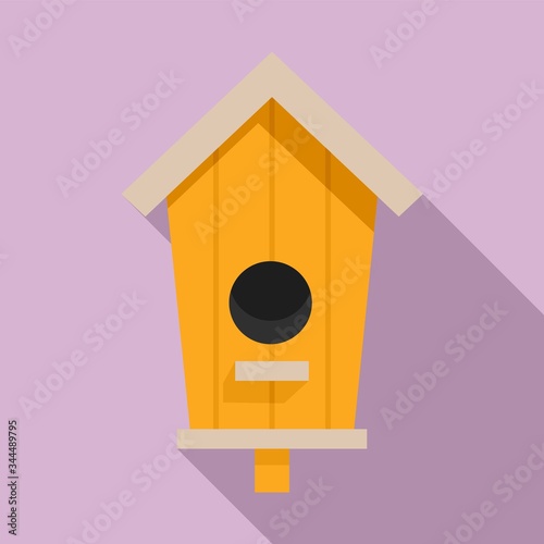 Cute bird house icon. Flat illustration of cute bird house vector icon for web design