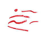 red lines of cosmetic lip liner, various line shapes