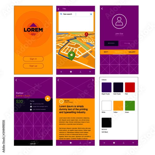 Obraz na płótnie Mobil application template mockup design