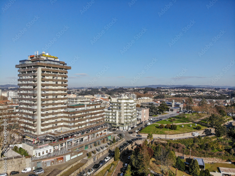 Apartment buildings in Santo Tirso city, Portugal.