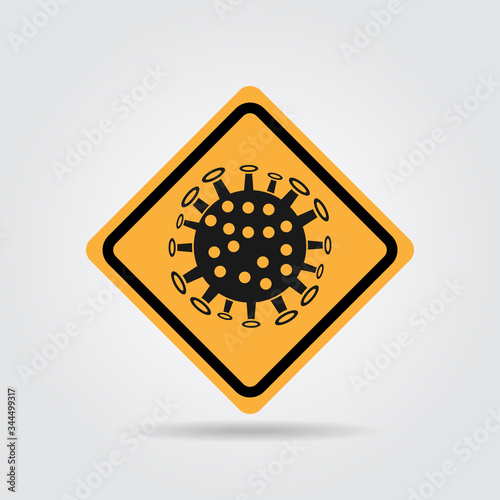 Lockdown pandemic stop sing coronavirus 2019 nCov icon. Virus and epidemic, bacterium, microbiology, pandemic symbol. Flat design. Stock - Vector illustration.