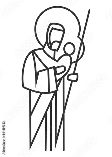 Saint Joseph digital minimal illustration