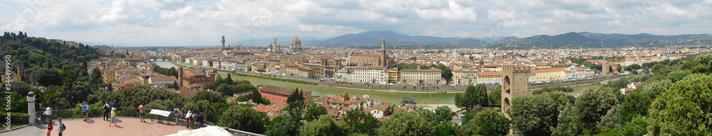 Panoramic view over the beautiful city of Florence, Italy          