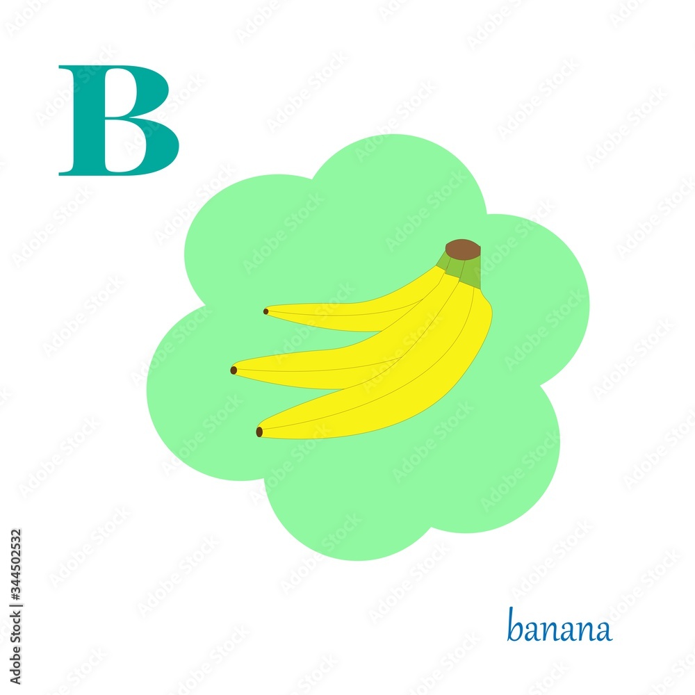 B is for banana illustration fruit alphabet