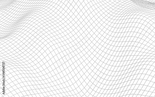 Abstract landscape on a white background. Cyberspace grid. hi tech network. 3d illustration
